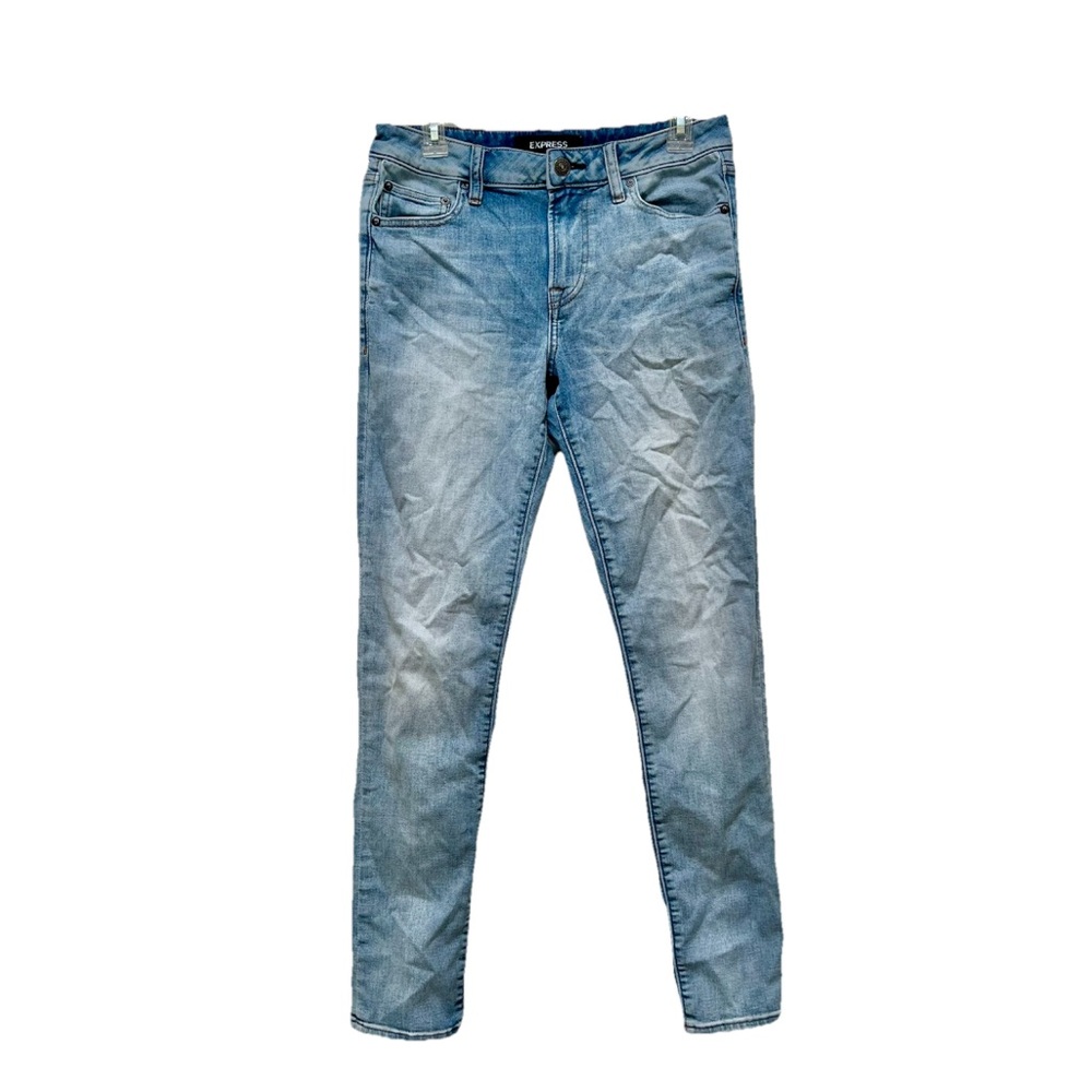 Express Hyper Stretch Skinny Jeans Mens 29x32 Light Wash Blue Denim Designer